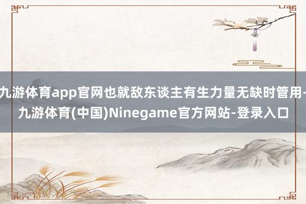 九游体育app官网也就敌东谈主有生力量无缺时管用-九游体育(中国)Ninegame官方网站-登录入口