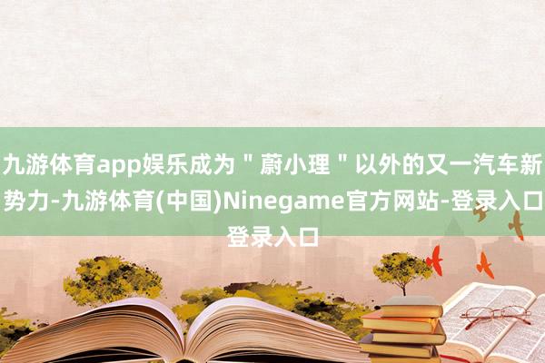 九游体育app娱乐成为＂蔚小理＂以外的又一汽车新势力-九游体育(中国)Ninegame官方网站-登录入口