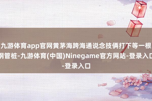 九游体育app官网黄茅海跨海通说念技俩打下等一根钢管桩-九游体育(中国)Ninegame官方网站-登录入口